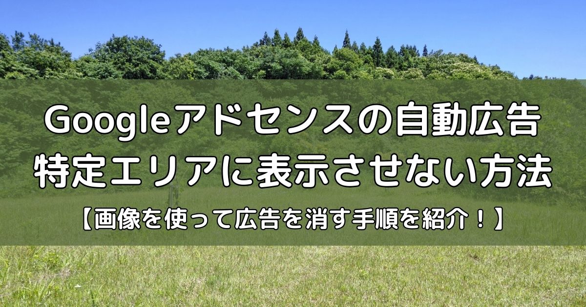 Googleアドセンス自動広告を特定エリアに表示させない方法